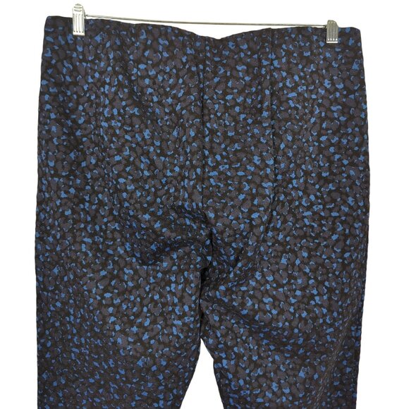 Ann Taylor Womens XLT Black Blue Patterned Pants elastic waist skinny - Picture 5 of 12